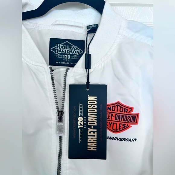 NWT Harley-Davidson, Women's 120th Anniversary Bomber Jacket - White, Small - Picture 8 of 10